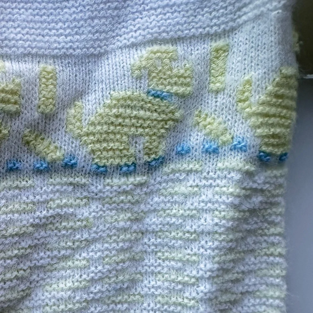 Vintage One Piece Newborn Sweater Romper Knit Dogs